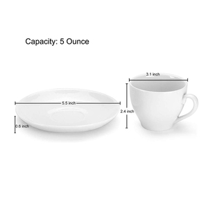 Juego de taza y platillo de cerámica de material de porcelana de hueso nuevo <span class=keywords><strong>Continental</strong></span> de estilo europeo de 200ml - Product Image 2
