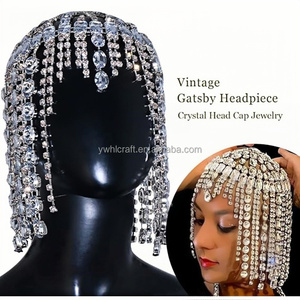 HLC Vintage 1920s Strass Casque Cap Tête Chaîne pour Femmes Cristal Flapper Tête Chaîne Postiches <span class=keywords><strong>Gatsby</strong></span> <span class=keywords><strong>Cheveux</strong></span> Accessoires - Product Image 6