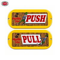 Paires de panneaux émaillés Mountain Dew Push Pull Hillbilly, plaques de porte vintage en porcelaine vieillie pour la décoration de cuisine, salle à manger, boutique, bar