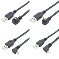 0.3M 0.5M 1M 2M haut vers le bas gauche droite Angle de 90 degrés Micro B V8 vers USB 2.0 câble de chargeur de données d'extension