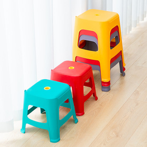 Sichuan Hengfeng <b>Plastic</b> <b>Stool</b> Square Durable Garden Chair Contemporary Design Bright Yellow Peacock Green Scarlet - Product Image 1