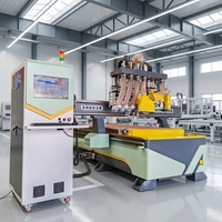 Routeur CNC automatique multifonctionnel à double broche de scie pour nesting, machine à bois pour panneaux et meubles, tension 380V/110V, précision 0,01 mm