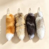 Porte-clés de voiture Followmee en véritable queue de renard surdimensionnée, accessoire de sac pour femme, mousqueton promotionnel, Halloween