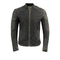 Veste d'hiver personnalisée pour homme, coupe slim, col montant, en cuir gris vieilli, imperméable, éco-responsable, sans ceinture, style urbain, triple épaisseur