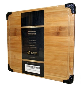 Planche à découper en bambou avec rainures de jus et coin silicone - Product Image 2