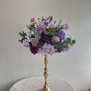 Boule artificielle violette fleurs décor fleurs artificielles centres de table mariage boules de fleurs artificielles <span class=keywords><strong>Rose</strong></span> - Product Image 6