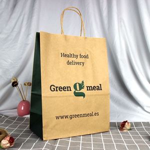Bolsas de Papel Kraft Marrón con Asa para Comida para Llevar, con Logotipo Personalizado, para Regalos y Compras - Product Image 6
