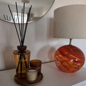 Aikun Factory Made Large Capacity Amber Glass Long Lasting Reed <b>Diffuser</b> Candle Set with Any Scent Custom Foil Logo Beige Box - Product Image 2