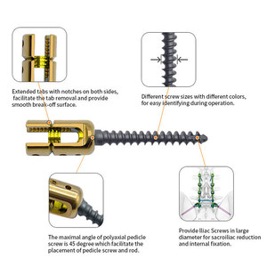 工場価格 信頼できる整形外科手術用神経外科インプラント 腰椎チタン多軸固定脊椎スクリュー - Product Image 5