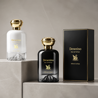 Flacon de parfum de luxe 30ml 50ml 100ml, flacon de parfum rond vide à fond épais, flacon de parfum personnalisé blanc noir avec boîte