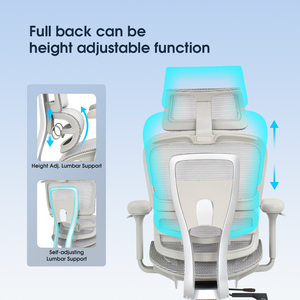 كرسي مكتب تنفيذي رمادي شبكي مريح، كرسي كمبيوتر عالي الظهر فاخر، كرسي مكتب شبكي للمدراء - Product Image 4