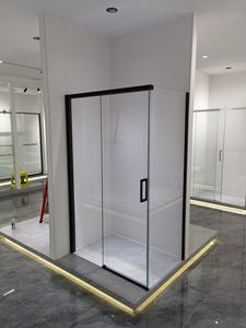 Exceed 2024 nouvelle salle de bain européenne noire cabine de douche coulissante salle de douche - Product Image 2