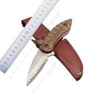 Couteau à lame fixe en acier damas à manche Micarta le plus vendu de Taiwan pour la vente à l'exportation