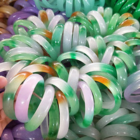 YL Wholesale Xinkeng Jade Bangles Floating Flower Green Hibiscus Jade Violet Women's Ice Bottom Quartzite Jade