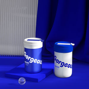 MAIMAI 340/420ml Tasse à café en acier inoxydable 304 Thé au lait Tasse thermos étanche <span class=keywords><strong>Klein</strong></span> Blue Trend Travel Thermal Cup Water Bottle - Product Image 2