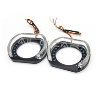 Feux de jour universels pour voiture 5D Slim Version 3CM, anneau halo LED en forme de U, effet œil d'ange en cristal, système d'éclairage automobile 12V