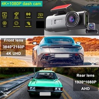 Caméra de tableau de bord 4K pour voiture, grand angle super large 170 degrés, vision nocturne super performante F1.8, assistance à l'image de recul, caméra avant et arrière, WiFi, vente en gros