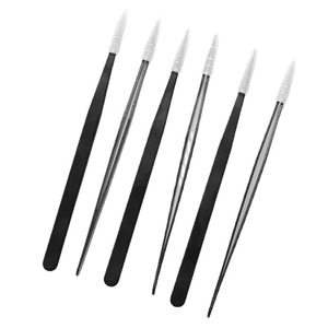 Pinzas de punta recta de color negro puro, pinzas de acero inoxidable completamente negras, suministro directo de fábrica, pinzas para cejas de acero inoxidable - Product Image 3