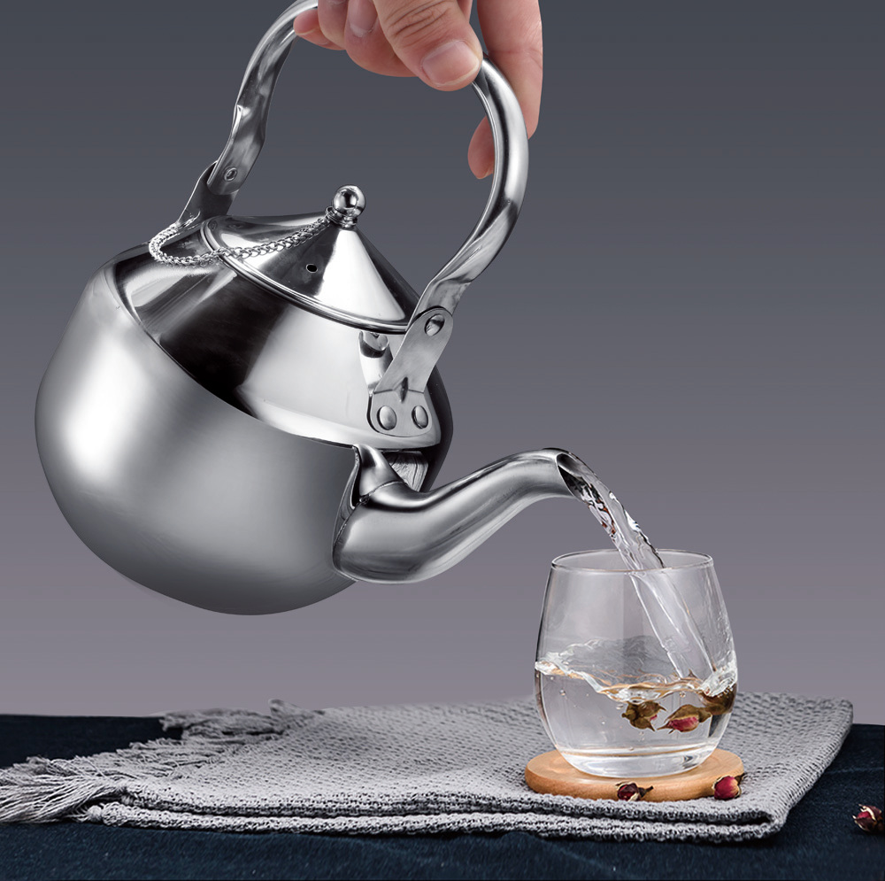 Kela Ancona 18/10 Stainless Steel Teapot - 1.7 Liter Capacity, Bright Silver, 14x14x18 Cm