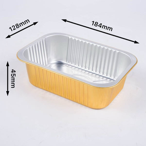 580ml 750ml 930ml tùy chỉnh lò vi ba nhôm thực phẩm Khay bạc vàng mịn tường bịt kín nhôm lá mỏng <span class=keywords><strong>container</strong></span> Grs - Product Image 2