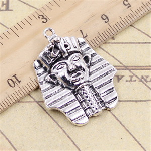Ciondoli re egiziano Tutankhamen 36x28mm pendenti Color argento antico che fanno fai da te a mano tibetana che trovano gioielli - Product Image 2