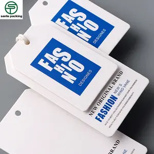 wholesale Brand Name Private Logo Label Hangtags Colourful Transparent Waterproof Bag Clothing Price Paper Custom Tags