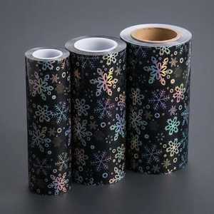 Pellicola per Laminazione a Freddo Resistente all'Umidità, Rotolo di Overlay Laminato con Glitter e Fiocchi di Neve per Protezione Prodotti di Marca - Product Image 4