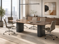 Table de conférence de direction haut de gamme ATWOKA en bois, table de réunion moderne pour bureau d'entreprise, usage professionnel