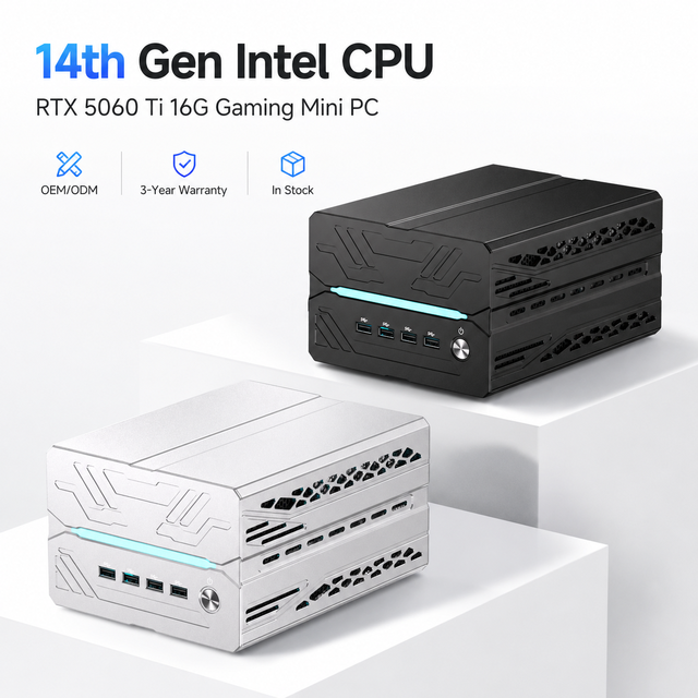 Mini Gaming PC I9-14900F RTX 5060 Ti 16GB DDR5 64GB M.2 SSD RTX Mini PC With WiFi 6E Bluetooth 5.3 OEM ODM for Dealers PC