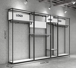 Espositore Stand per Abbigliamento con Logo Personalizzato, Appendiabiti in Metallo Nero per Negozio di Moda, Scaffalature per Vestiti da Uomo e Bambino per Boutique - Product Image 6