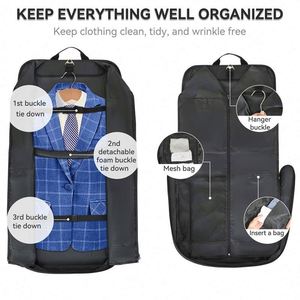 BSCI factory Custom <b>Travel</b> & Business Trips Suit Carry On <b>Garment</b> <b>Bag</b> With Shoulder Strap - Product Image 5