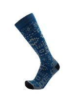Chaussettes de ski en laine mérinos bleue longues tricotées sur mesure OEM pour l'extérieur