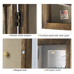 Boîte de présentation rustique en <span class=keywords><strong>bois</strong></span> grande taille 2026 – <span class=keywords><strong>Cadre</strong></span> photo moderne <span class=keywords><strong>pour</strong></span> collection de souvenirs - Product Image 2