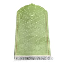 EIFFEL HOME Alfombra de Oración Moderna de Franela Gruesa Lavable con Base Antideslizante de Pelo Corto, Diseño de Rayas para Sala de Estar, Importada