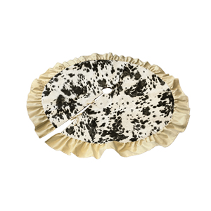 Custom/Wholesale Western Style Cow Print Christmas Tree <strong>Skirt</strong> 47 Inch Burlap Tree <strong>Skirt</strong> for Christmas Tree Decorations - Product Image 4