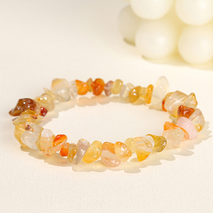 Bracelet en quartz naturel multicolore de haute qualité JD GEMS, bracelet élastique irrégulier Reiki, bracelet de gravier des sept chakras - Product Image 4