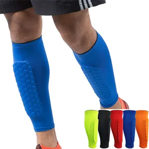 Protetor de perna de futebol personalizado, cinta de suporte para caneleiras, protetor de caneleiras de futebol com manga de compressão para panturrilha