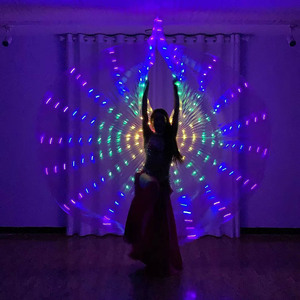 Ali Dorate Luminose a LED per Danza del Ventre |   Mantello Arcobaleno con Perline in 5 Colori per Spettacoli Teatrali e Sfilate - Product Image 4