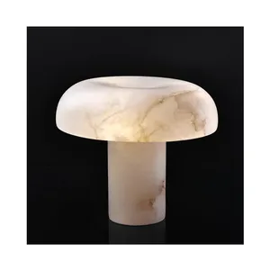 Lampu meja Dekorasi seni ruang tamu kamar tidur lampu meja jamur putih Alabaster