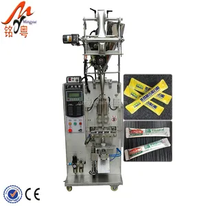 Round Corner 3 in 1 instant coffee powder sachet stick bag filling packing machine with vacuum feeder