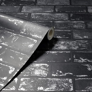 Rouleaux de papier peint autocollant imperméable en pvc, 5 m, <span class=keywords><strong>noir</strong></span> <span class=keywords><strong>et</strong></span> <span class=keywords><strong>blanc</strong></span> effet brique, décoration murale de <span class=keywords><strong>chambre</strong></span> à coucher - Product Image 3