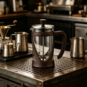 Camping Mini Double Wall Eco-Friendly French Press <strong>Coffee</strong> Maker with 304 Stainless Steel Filter Heat Resistant Glass Cold <strong>Brew</strong> - Product Image 1