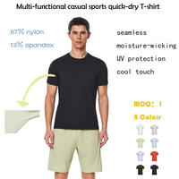 T-shirt multifonctionnel à séchage rapide de la série R, vêtements de sport décontractés pour hommes, logo personnalisé pour la course à pied et l'escalade en plein air