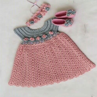 Robe pour filles en crochet faite à la main 2027 avec fleurs, 100% coton, vêtements pour enfants écologiques d'été
