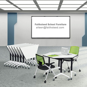 Fashion design folding training table with wheels school office conference room combination table