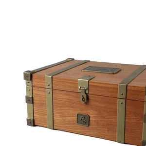 Cajas de Almacenamiento de Madera MDF Hechas a Mano de Lujo con Cerradura, Diseño Vintage, Acabado Natural, Detalle de Placa Metálica, Paquete de Regalo y Manualidades - Product Image 3