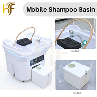 Bac à Shampoing Portable Haut de Gamme pour Spa Capillaire avec Réservoirs d'Eau 60L et 18L, Ensemble Lave-Tête Spa avec Vapeur et Circulation d'Eau