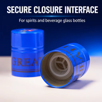 Capuchon ROPP en aluminium et plastique recyclable avec joint inviolable pour bouteilles en verre de vodka, tequila et spiritueux haut de gamme – Vente directe usine