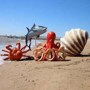 Sculpture de pieuvre en fibre de verre pour la décoration de magasins de fruits de mer et de restaurants de <span class=keywords><strong>plage</strong></span>, vente chaude - Product Image 4