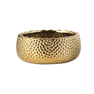 Macetas de Cerámica Doradas de Diseño Nórdico para Suculentas, Borde Irregular, Maceteros de Cerámica Económicos para Decoración de Escritorio, Hotel y Balcón - Product Image 4